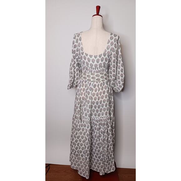 ANAAK JamilaTiered Maxi Print dress, Ecru, Size 2, 100% cotton - Picture 3 of 14